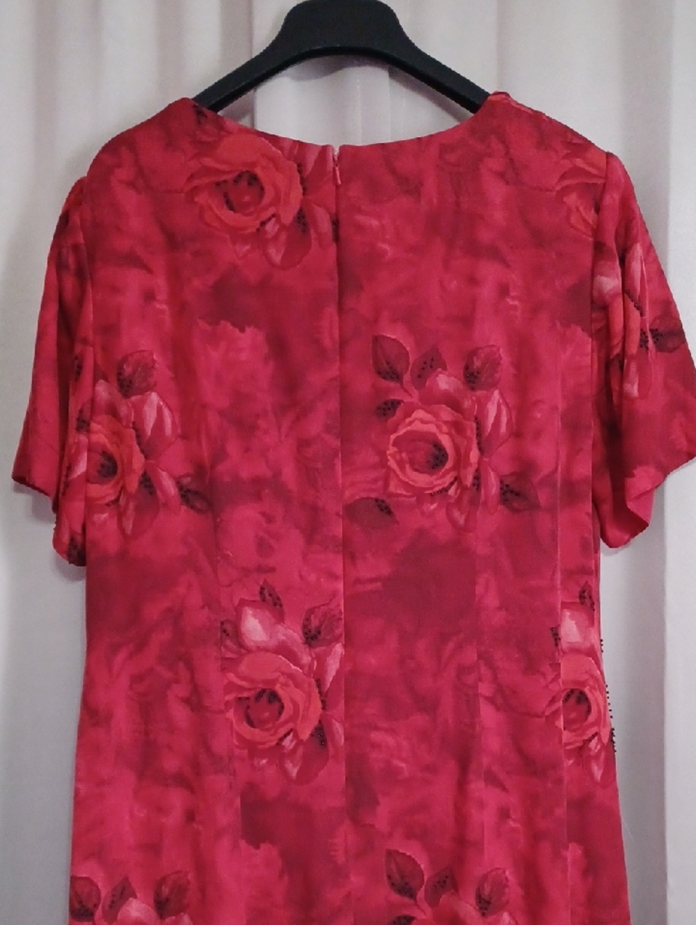 Spenser Jeremy Woman Silk Rosette High/Low Asymmetrical Hem Midi Dress Sz 16 - Picture 11 of 14